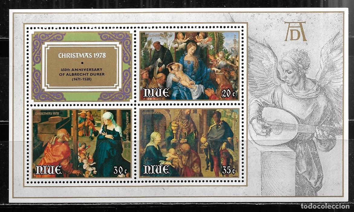 Sellos: NIUE 1978, HOJA BLOQUE Ivert 8 - NAVIDAD - PINTURS DE DURERO. MNH.