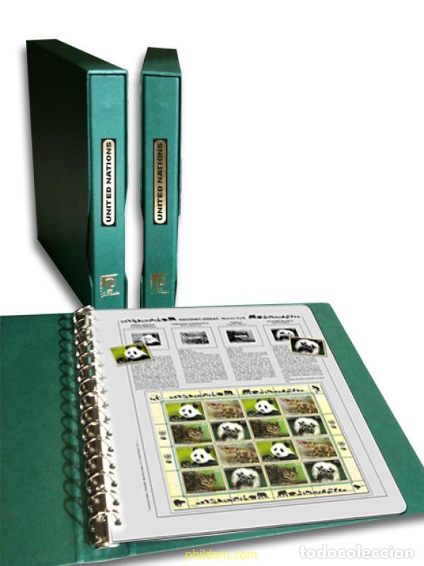 Sellos: Album Phildom CLASIC ONU especies en peligro titulado &rdquo;UNITED NATIONS&rdquo; verde
