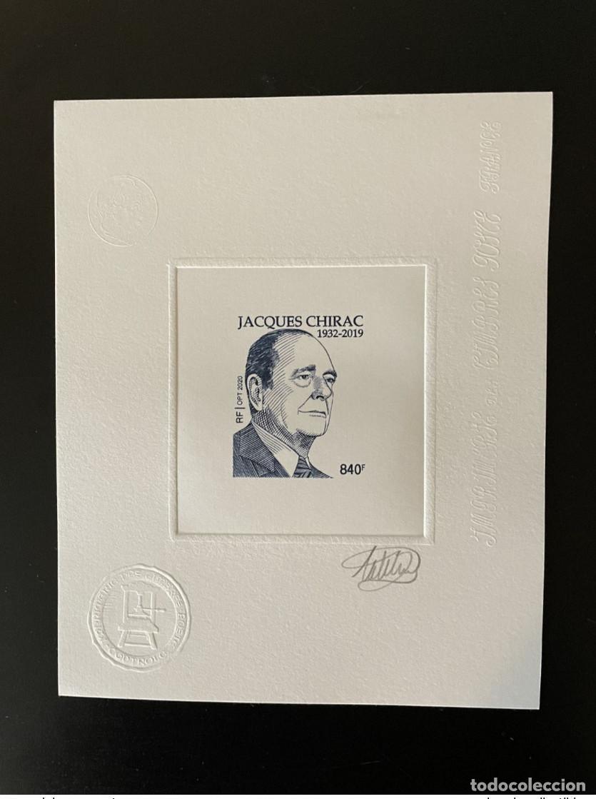 Sellos: Nueva Caledonia 2020 Prueba art&iacute;stica de Jacques Chirac 1932 - 2019 BLEU BLUE