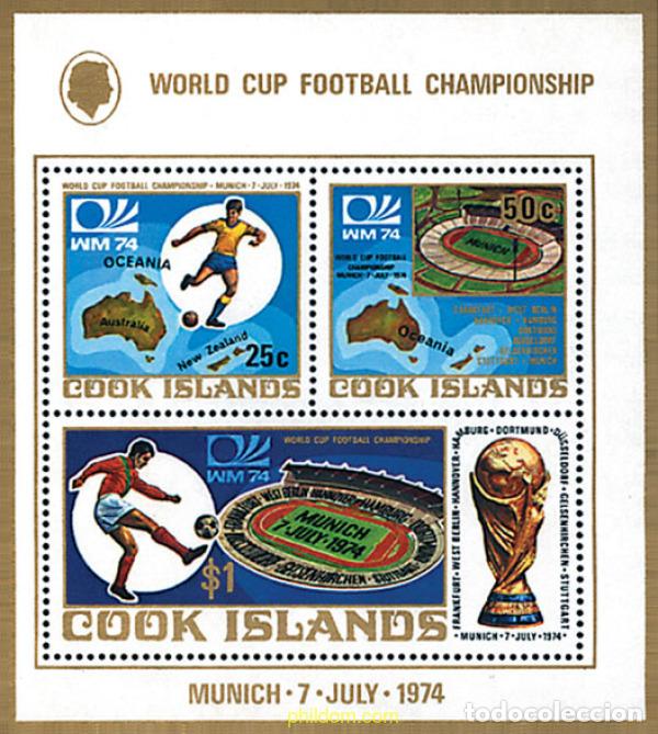 Briefmarken: 65760 MNH COOK Islas 1974 COPA DEL MUNDO DE FUTBOL. ALEMANIA-74