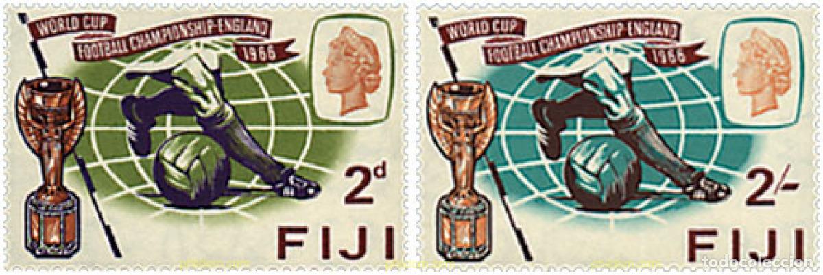 Sellos: 281448 HINGED FIJI 1966 COPA DEL MUNDO DE FUTBOL. INGLATERRA-66