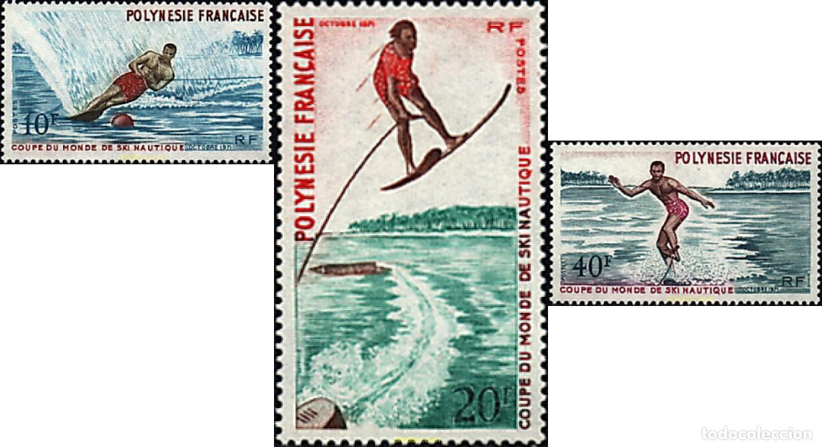 Sellos: 43515 MNH POLINESIA FRANCESA 1971 COPA DEL MUNDO DE ESQUI NAUTICO