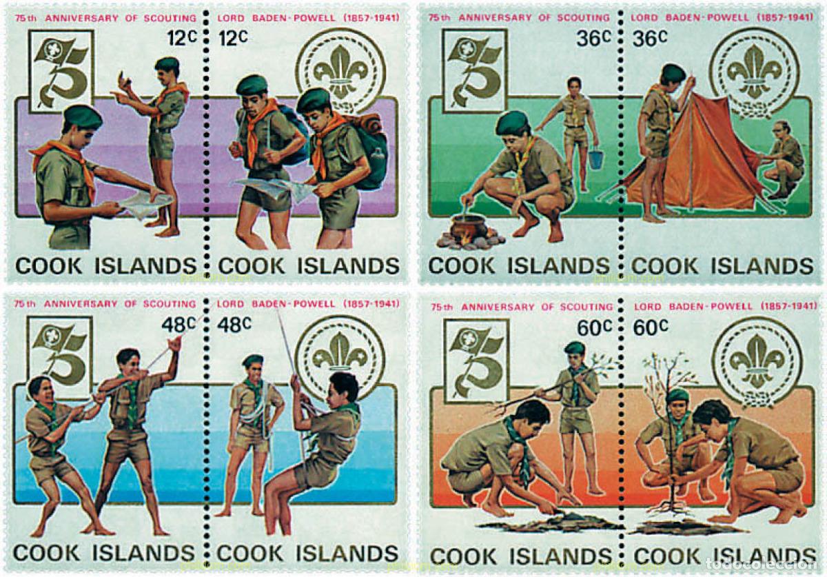 Sellos: 6645 MNH COOK Islas 1983 75 ANIVERSARIO DEL ESCULTISMO Y 125 ANIVERSARIO DE LORD BADEN-POWELL
