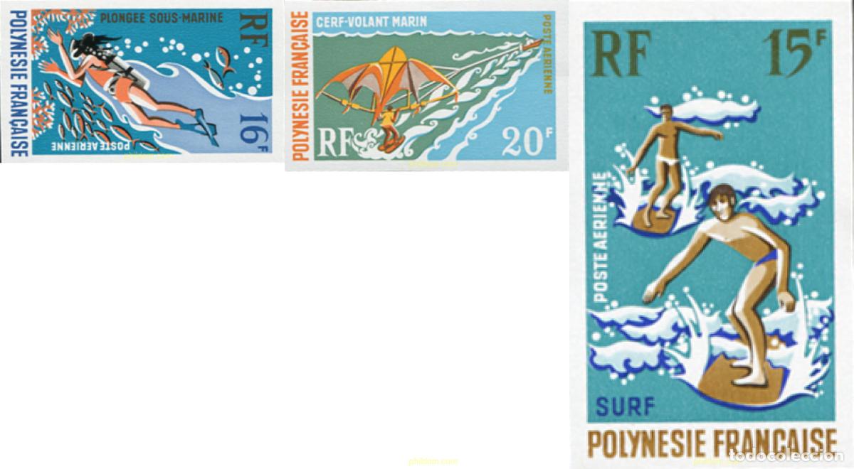 Sellos: 19800 MNH POLINESIA FRANCESA 1971 DEPORTES NAUTICOS