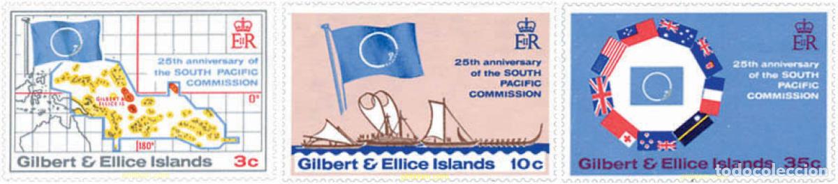 Sellos: 43697 MNH GILBERT Y ELLICE 1972 25 ANIVERSARIO DE LA COMISION DEL PACIFICO SUR