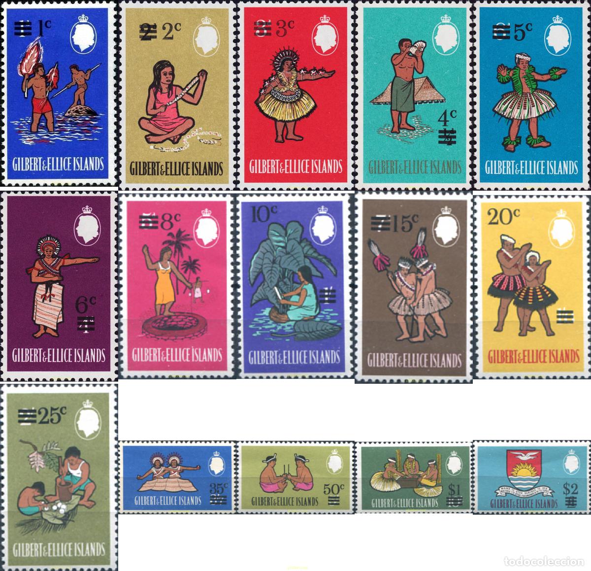 Sellos: 43673 MNH GILBERT Y ELLICE 1966 LA VIDA INDIGENA