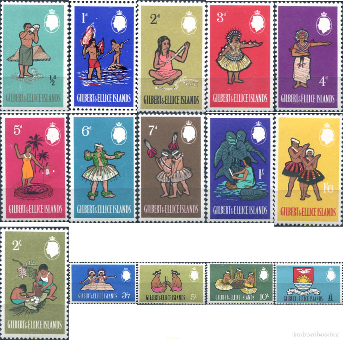 Sellos: 43672 MNH GILBERT Y ELLICE 1965 LA VIDA INDIGENA