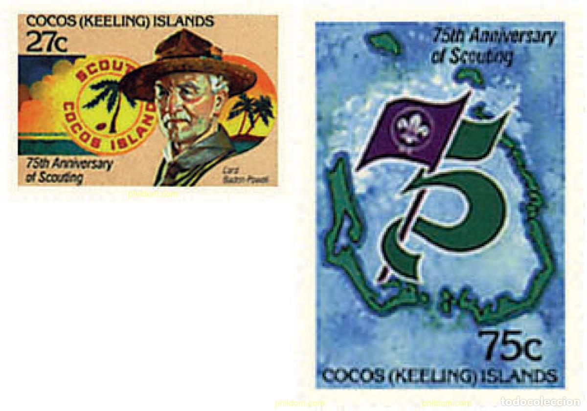 Sellos: 38490 MNH COCOS Islas 1982 75 ANIVERSARIO DEL ESCULTISMO