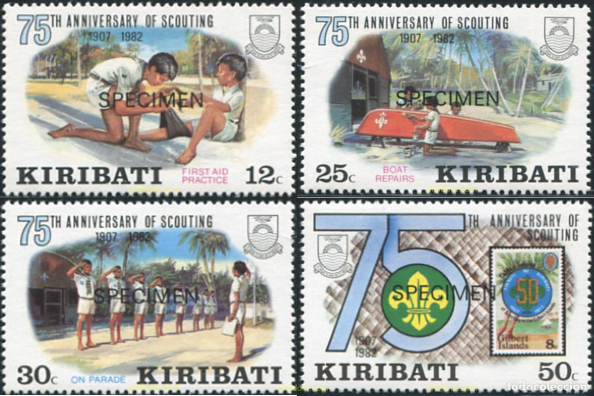 Sellos: 565988 MNH KIRIBATI 1982 75 ANIVERSARIO DEL ESCULTISMO