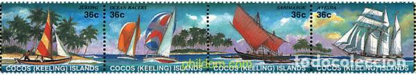 Sellos: 5091 MNH COCOS Islas 1987 NAVEGACION A VELA