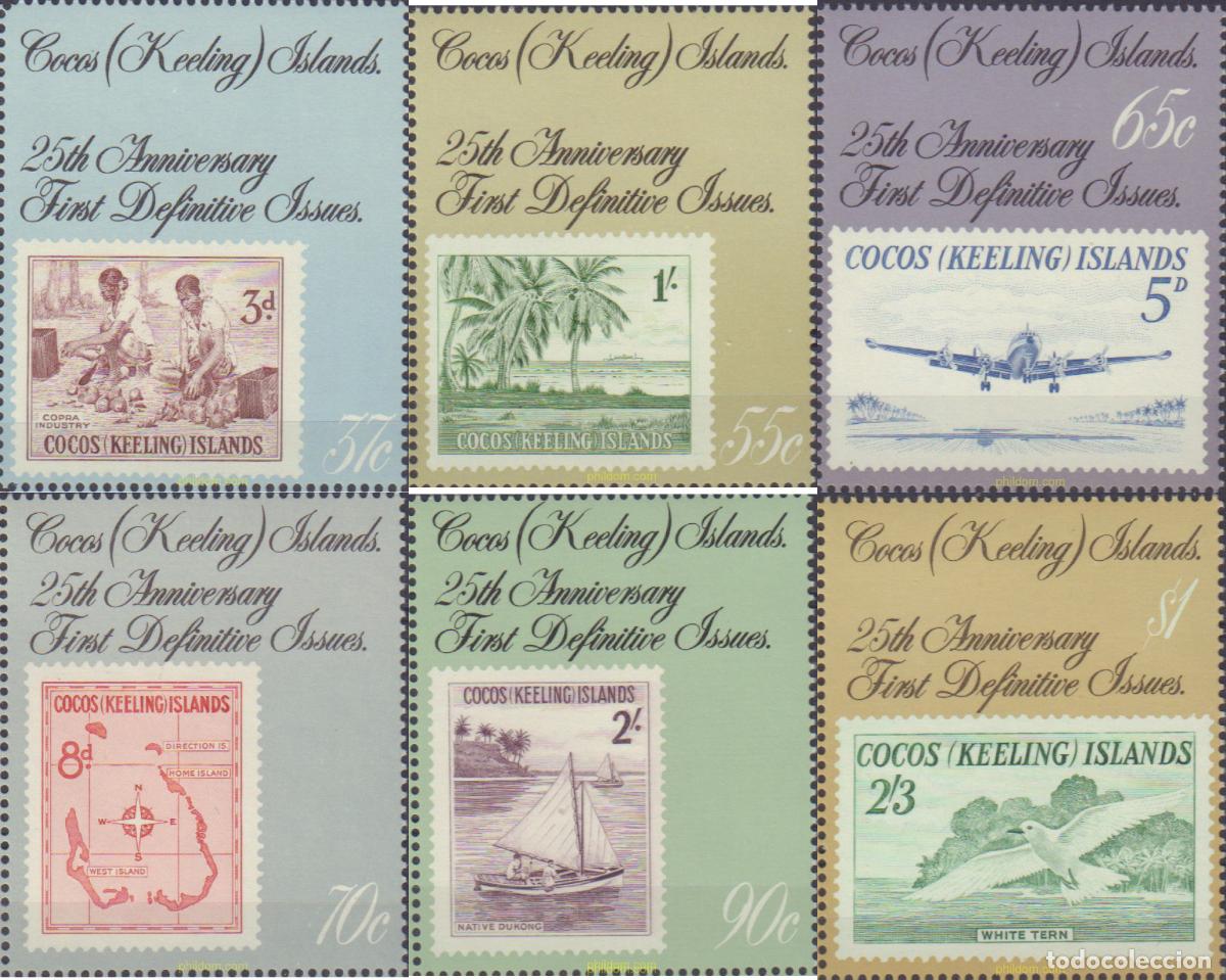 Timbres: 70422 MNH COCOS Islas 1988 25 ANIVERSARIO DE LOS PRIMEROS SELLOS DEFINITIVOS