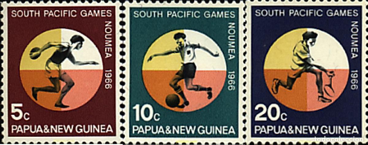 Sellos: 259744 HINGED PAPUA NUEVA GUINEA 1966 2 JUEGOS DEPORTIVOS DEL PACIFICO SUR