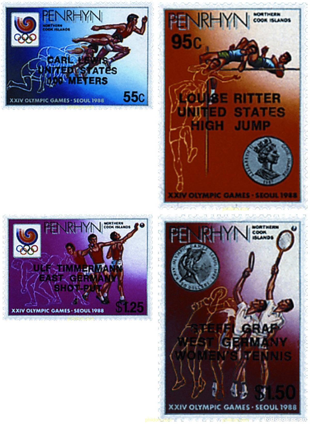 Sellos: 45193 MNH PENRHYN 1988 24 JUEGOS OLIMPICOS VERANO SEUL 1988