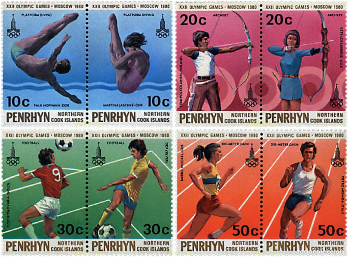 Sellos: 6239 MNH PENRHYN 1980 22 JUEGOS OLIMPICOS VERANO MOSCU 1980