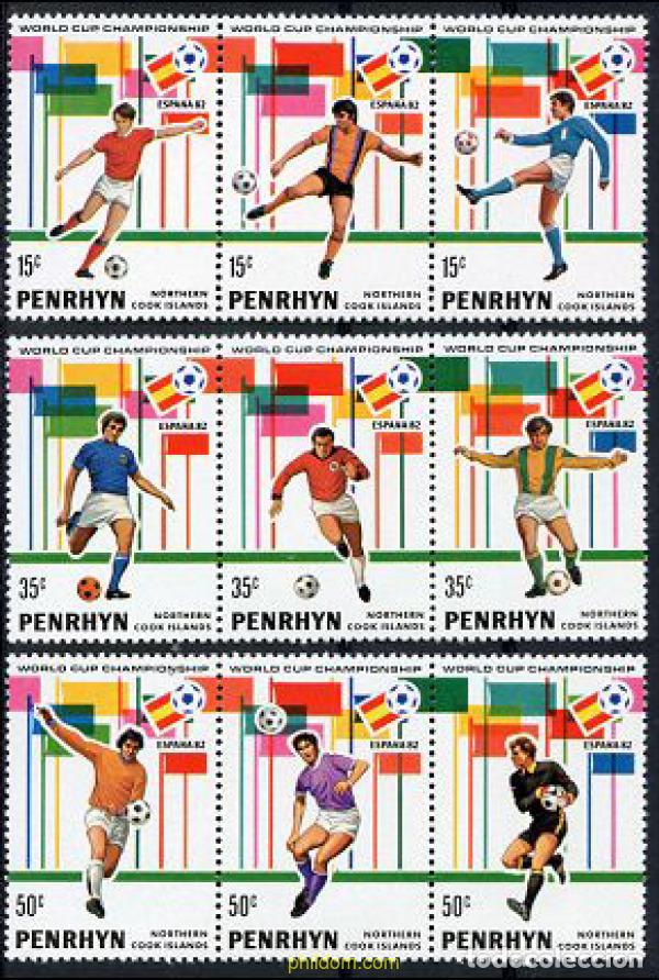 Sellos: 6243 MNH PENRHYN 1981 COPA DEL MUNDO DE FUTBOL. ESPA&Ntilde;A-82