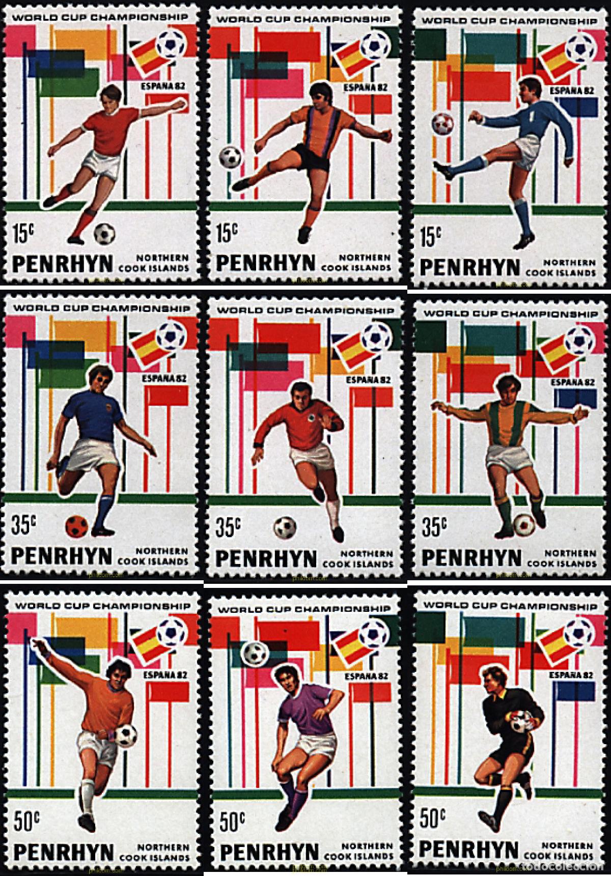 Sellos: 54895 MNH PENRHYN 1981 COPA DEL MUNDO DE FUTBOL. ESPA&Ntilde;A-82