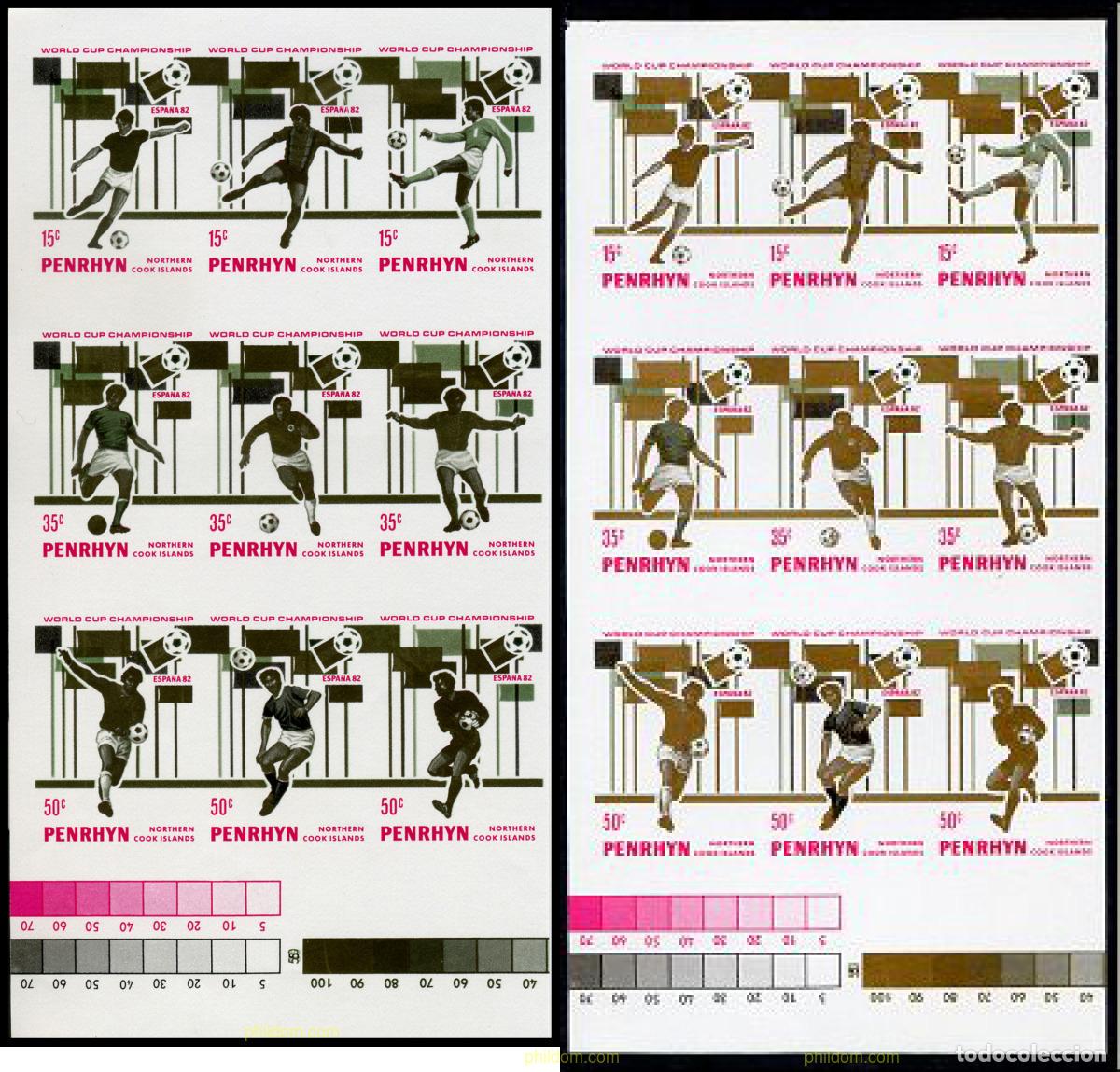 Sellos: 221127 MNH PENRHYN 1981 COPA DEL MUNDO DE FUTBOL. ESPA&Ntilde;A-82