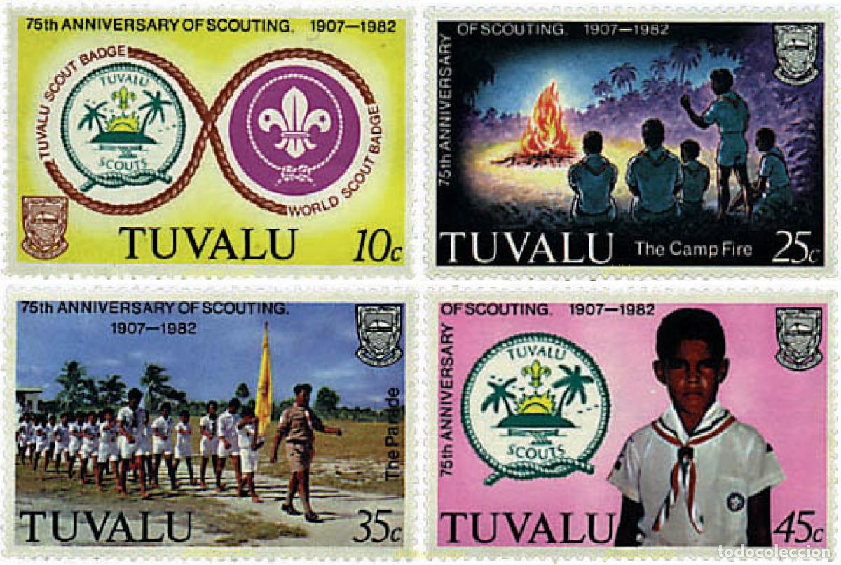 Sellos: 38647 MNH TUVALU 1982 75 ANIVERSARIO DEL ESCULTISMO