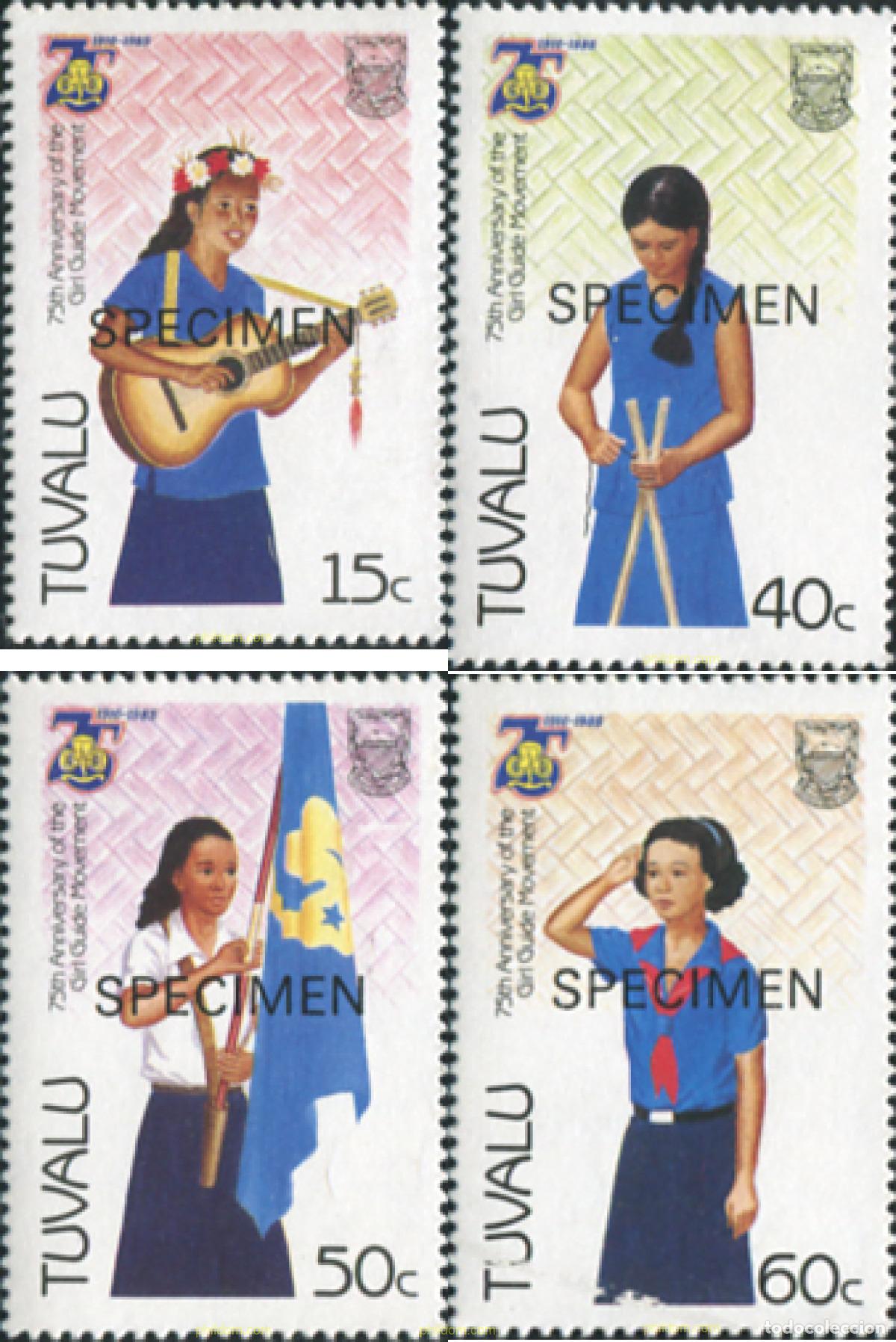 Sellos: 372607 MNH TUVALU 1985 75 ANIVERSARIO DEL ESCULTISMO FEMENINO