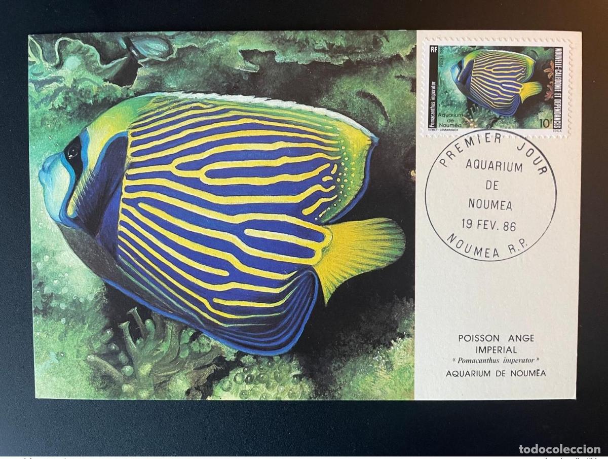 Sellos: Nueva Caledonia 1986 Maxi Map Aquarium of Numea Imperial Angelfish