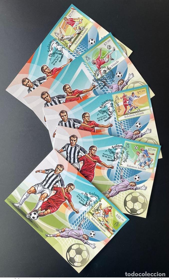 Sellos: Islas Salom&oacute;n 2012 Mi. 1666 - 1669 Maximum Card Maxi Football Calcio