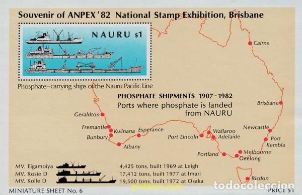 Sellos: 30739 MNH NAURU 1982 ANPEX 82. EXPOSICION FILATELICA NACIONAL