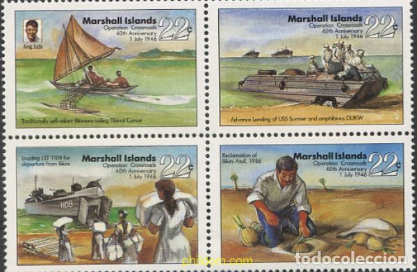 Sellos: 6810 MNH MARSHALL Islas 1986 40 ANIVERSARIO DE LA OPERACION CROSSROADS