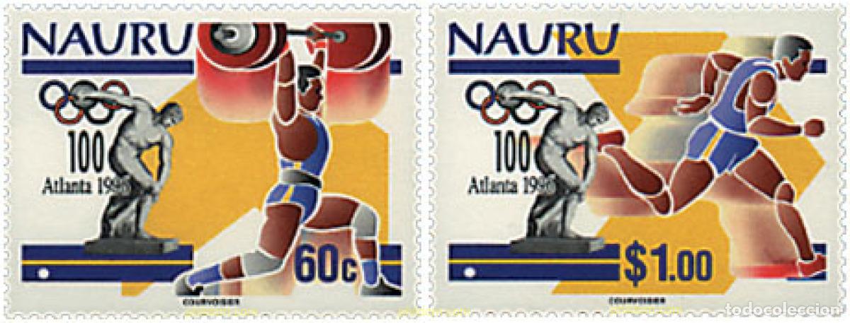 Sellos: 228979 MNH NAURU 1996 26 JUEGOS OLIMPICOS VERANO ATLANTA 1996 - CENTENARIO DE LOS JUEGOS OLIMPICOS