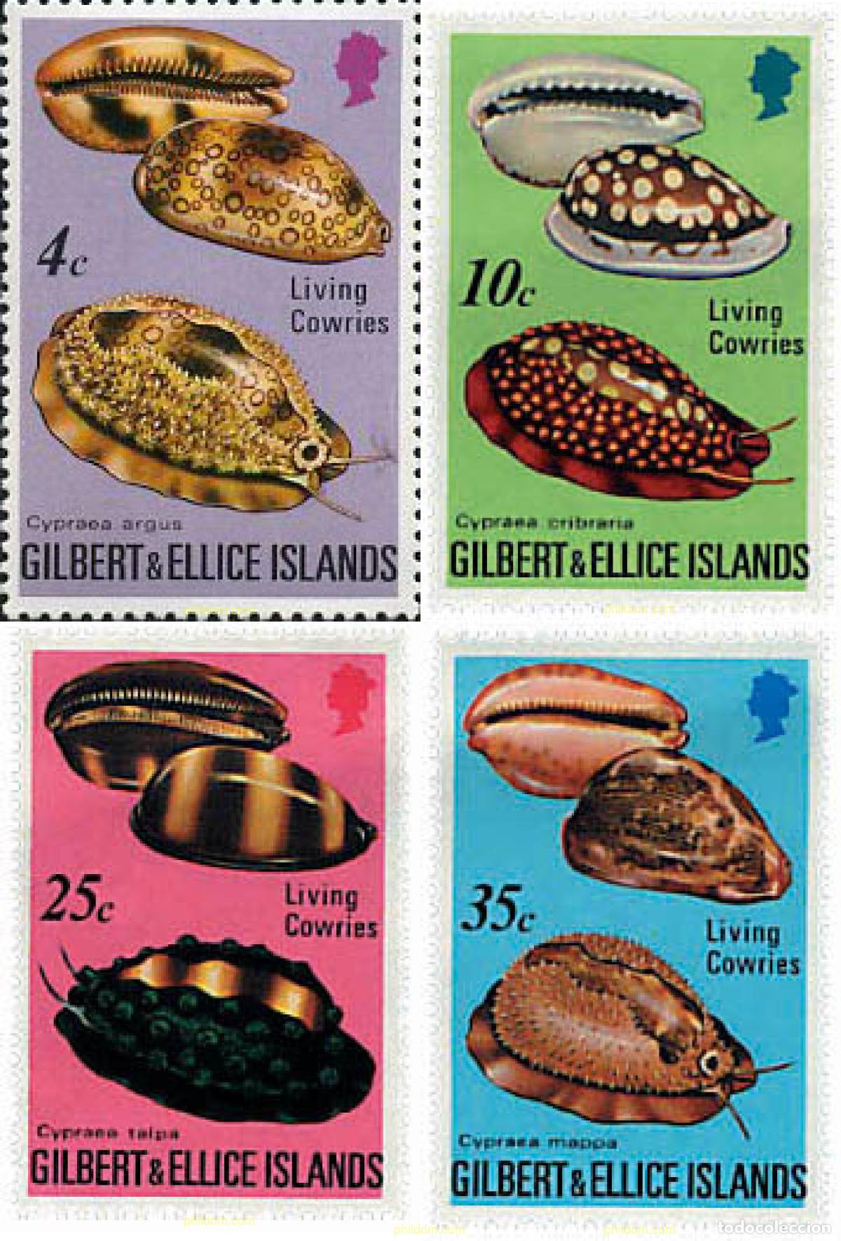 Sellos: 43712 MNH GILBERT Y ELLICE 1975 CONCHAS