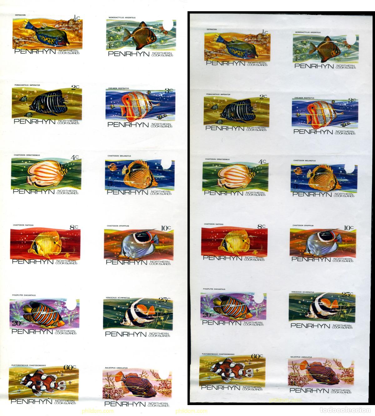 Sellos: 221081 MNH PENRHYN 1974 PECES