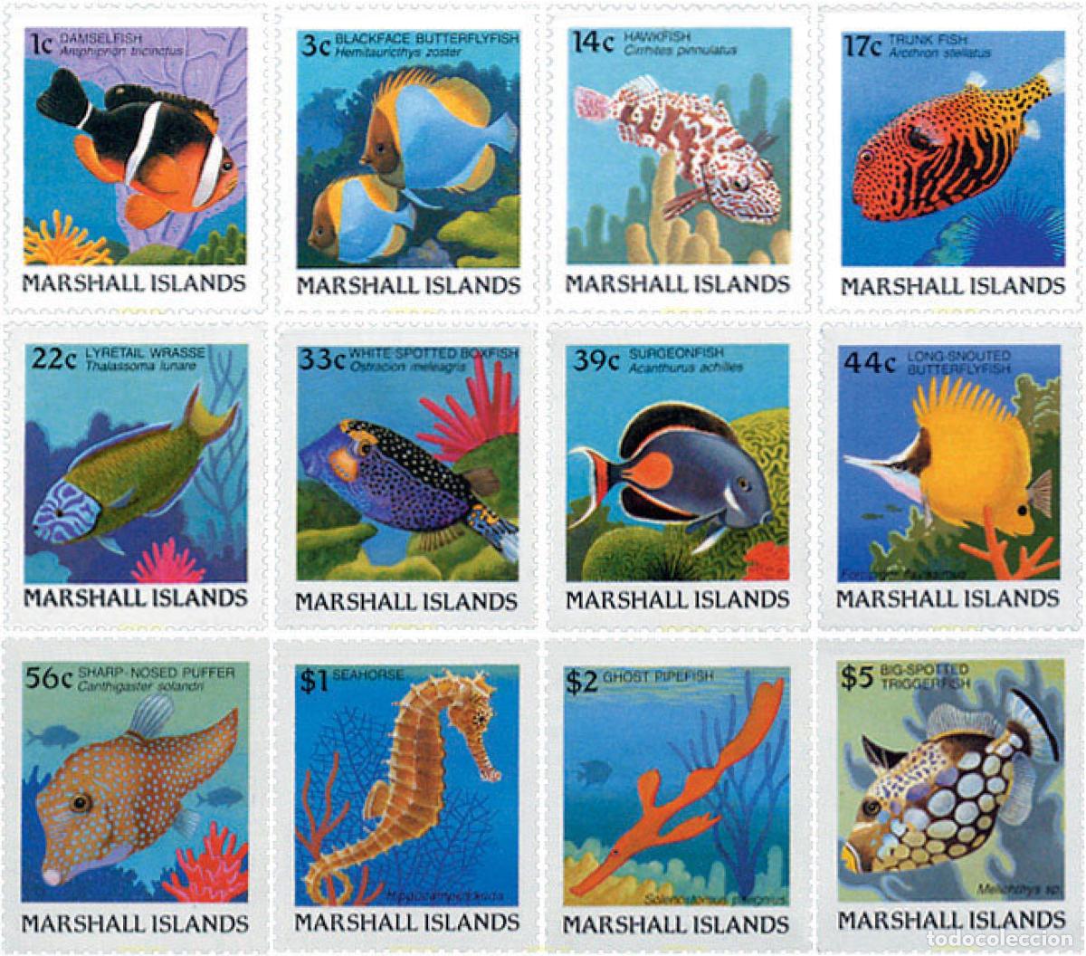 Sellos: 44293 MNH MARSHALL Islas 1988 PECES