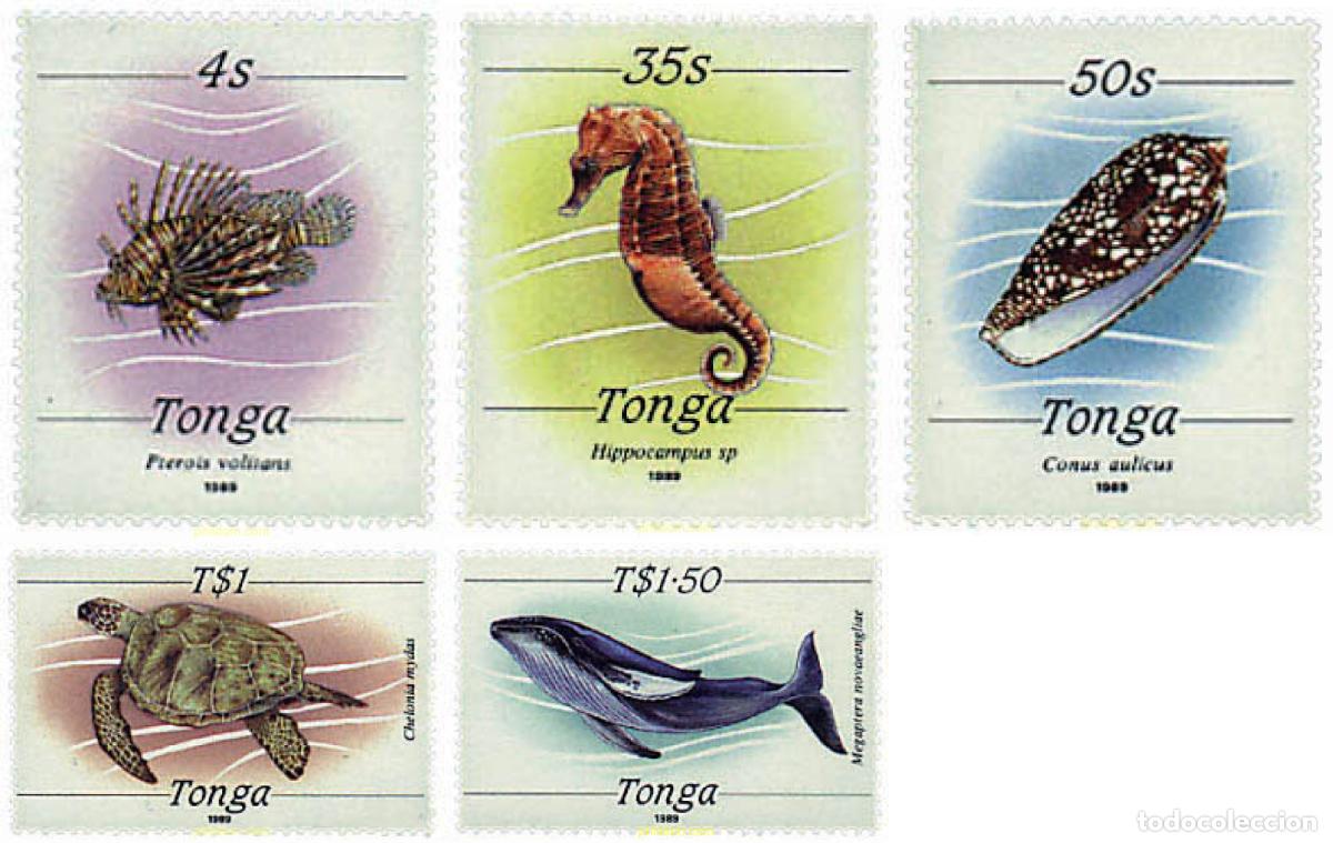 Sellos: 683224 MNH TONGA 1989 FAUNA