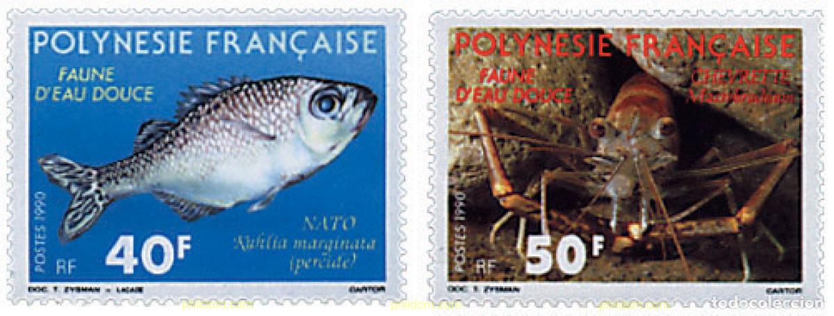 Sellos: 43633 MNH POLINESIA FRANCESA 1990 FAUNA DE AGUA DULCE