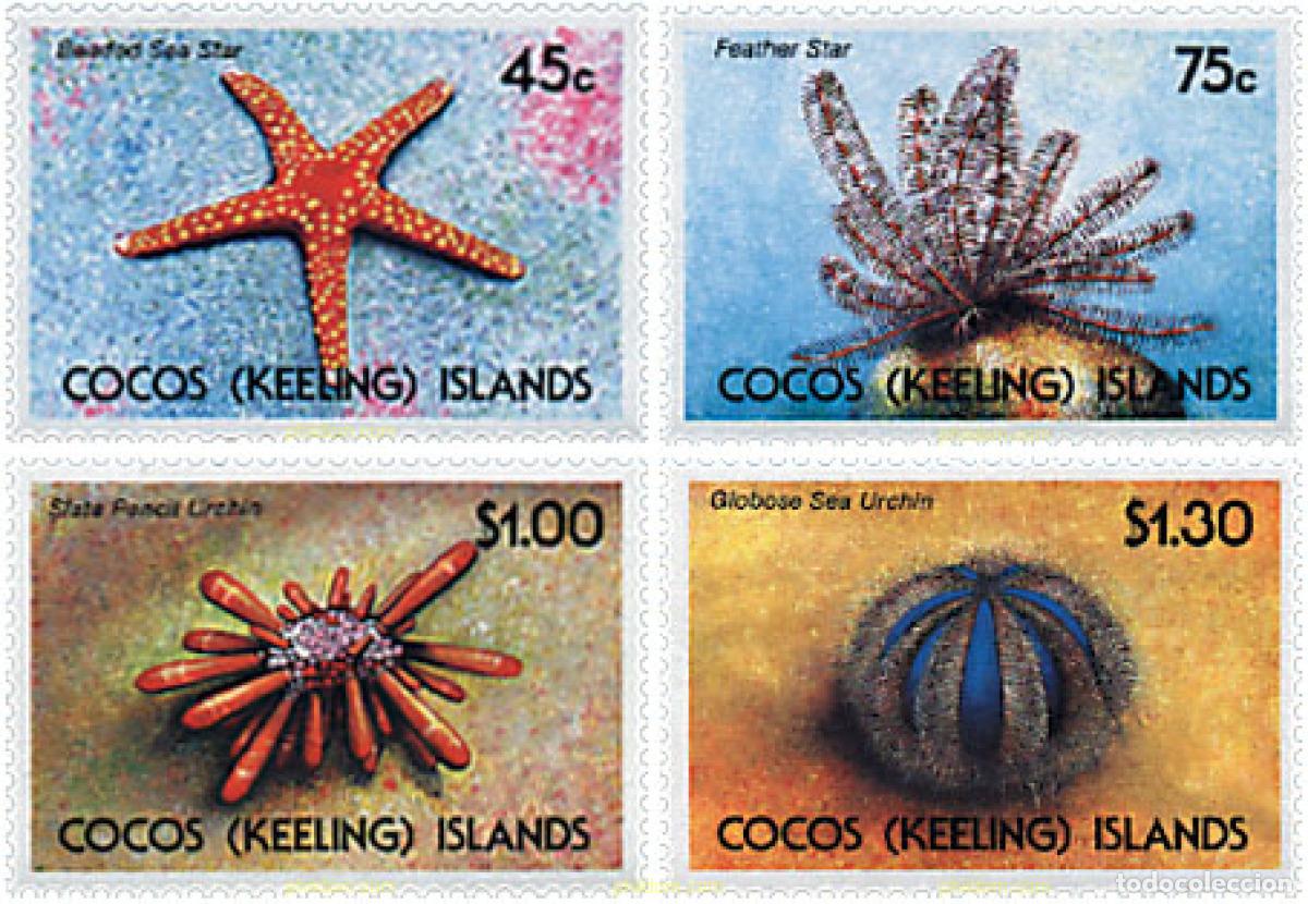 Sellos: 44252 MNH COCOS Islas 1991 FAUNA MARINA