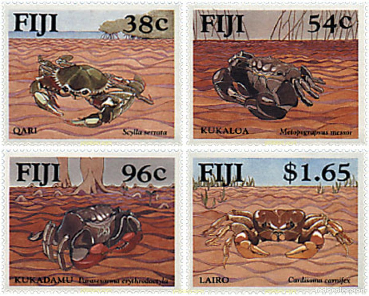 Sellos: 43340 MNH FIJI 1991 CANGREJOS