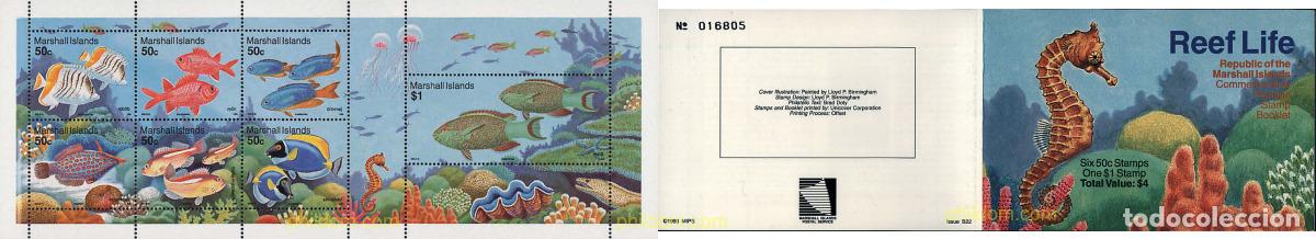 Sellos: 2905 MNH MARSHALL Islas 1993 ARRECIFES CORALINOS