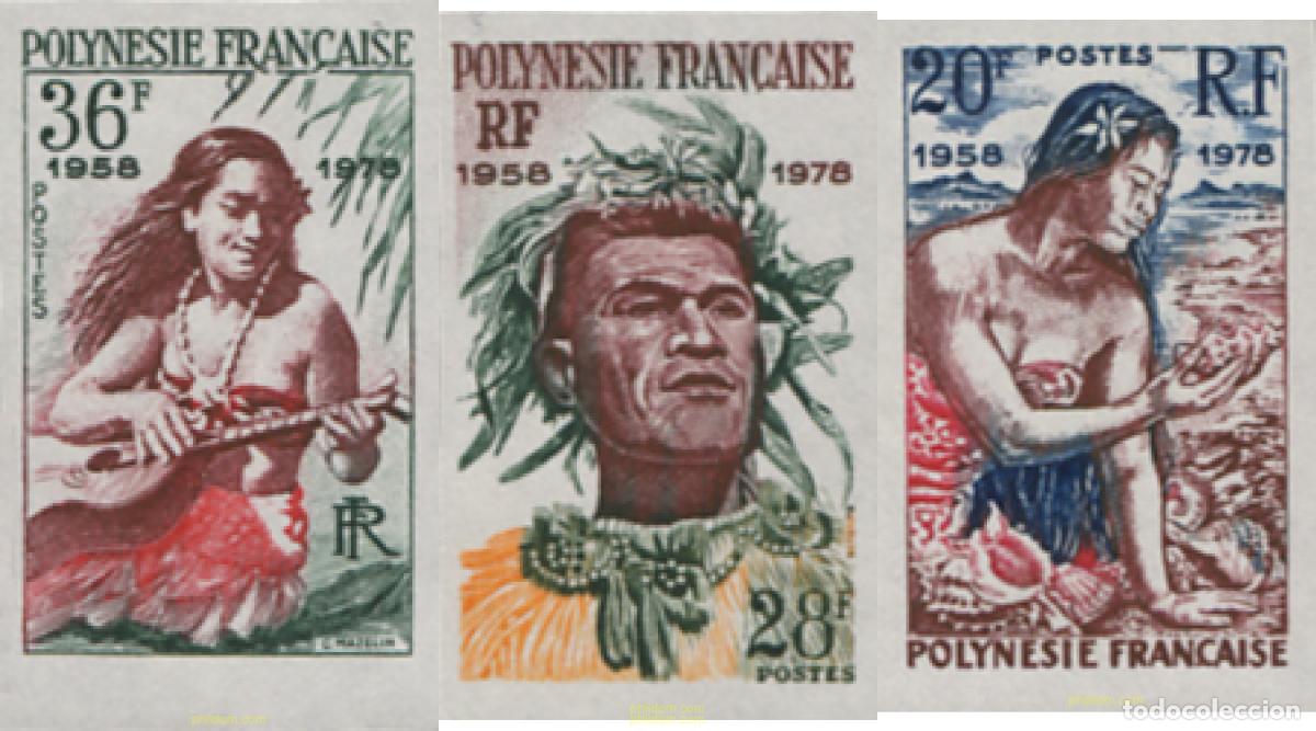 Sellos: 372648 MNH POLINESIA FRANCESA 1978 20 ANIVERSARIO DE LA PRIMERA EMISION DE SELLOS