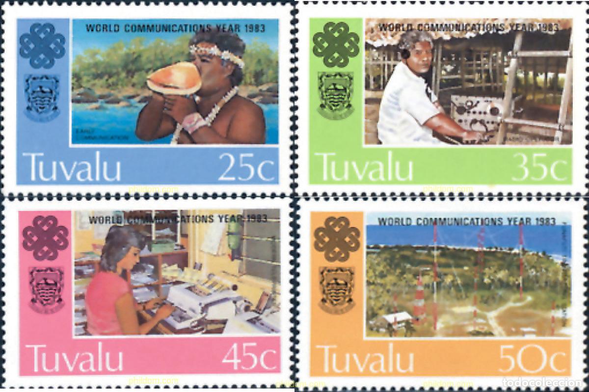 Sellos: 42849 MNH TUVALU 1983 A&Ntilde;O MUNDIAL DE LAS TELECOMUNICACIONES