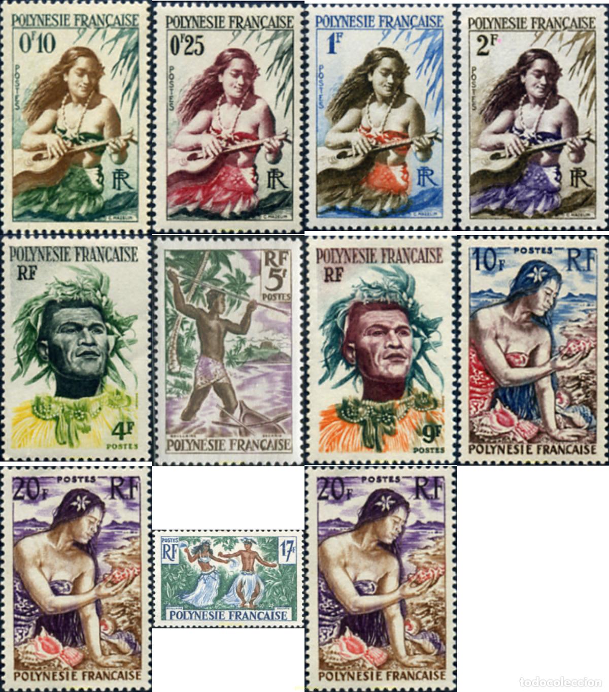 Sellos: 43482 MNH POLINESIA FRANCESA 1958 INDIGENAS