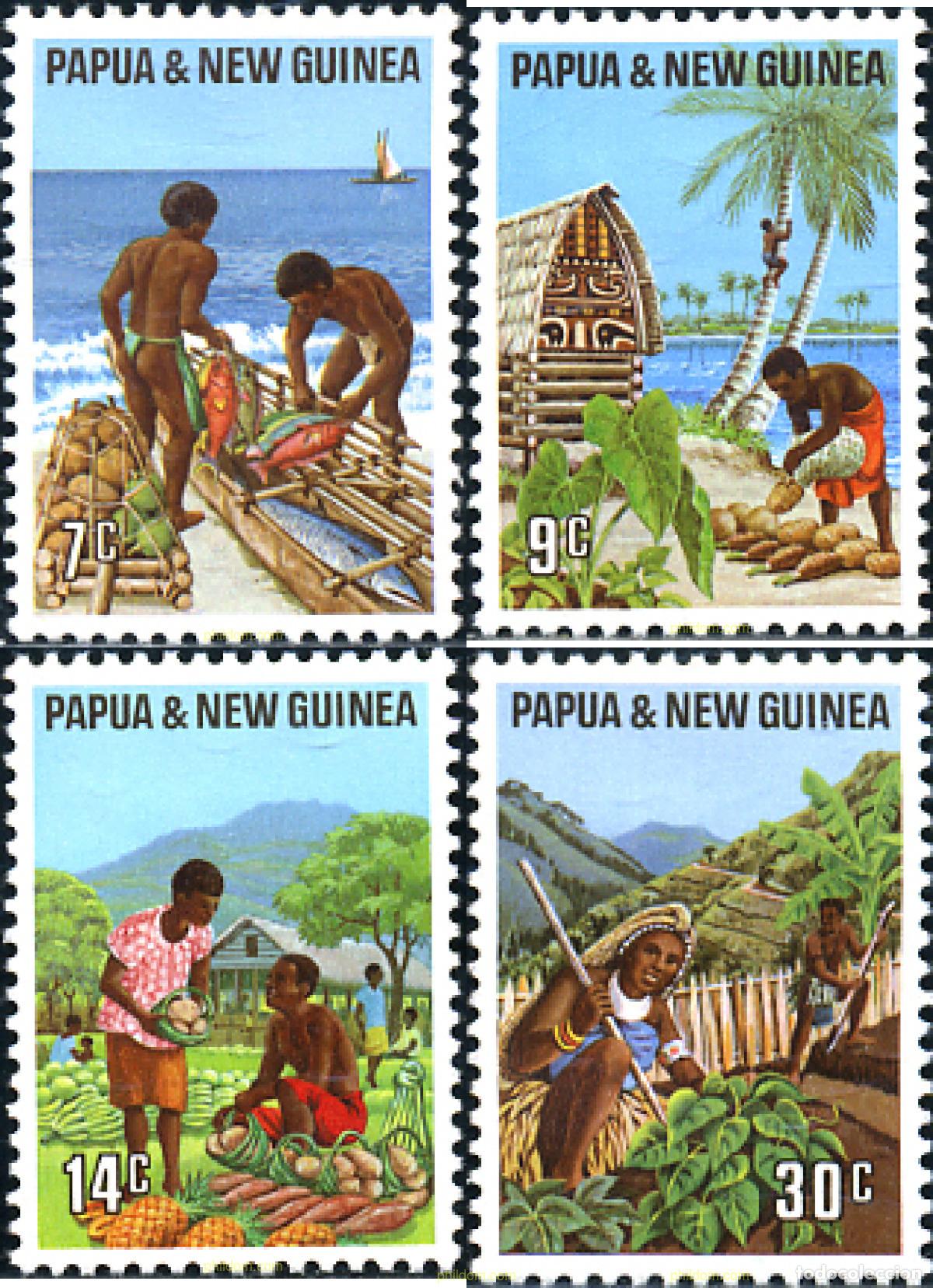 Sellos: 251739 HINGED PAPUA NUEVA GUINEA 1971 ACTIVIDADES AGRICOLAS Y PESCA