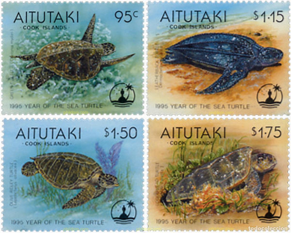 Sellos: 46028 MNH AITUTAKI 1995 TORTUGAS MARINAS