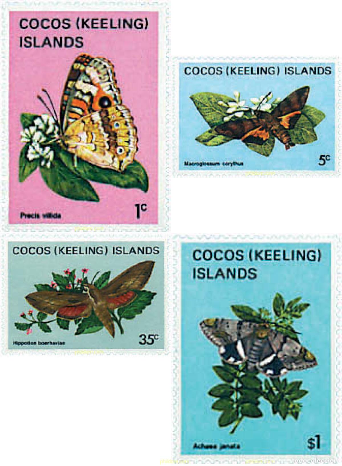 Sellos: 207876 MNH COCOS Islas 1982 MARIPOSAS