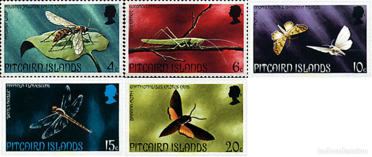 Sellos: 76778 MNH PITCAIRN Islas 1975 INSECTOS