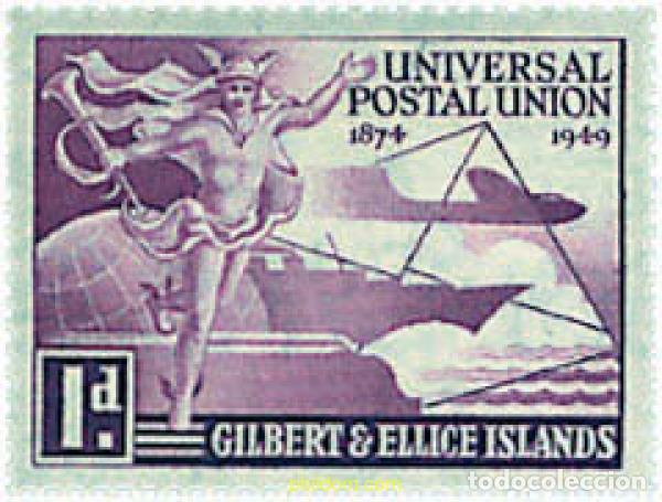 Sellos: 612259 MNH GILBERT Y ELLICE 1949 75 ANIVERSARIO DE LA UPU