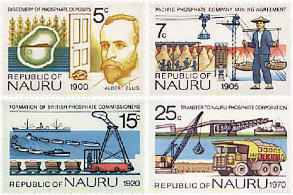 Sellos: 56254 MNH NAURU 1975 75 ANIVERSARIO DEL DESCUBRIMIENTO DE LOS FOSFATOS