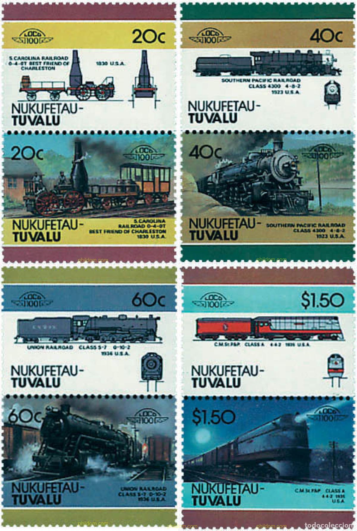 Francobolli: 6349 MNH TUVALU. Nukufetau 1986 LOCOMOTORAS