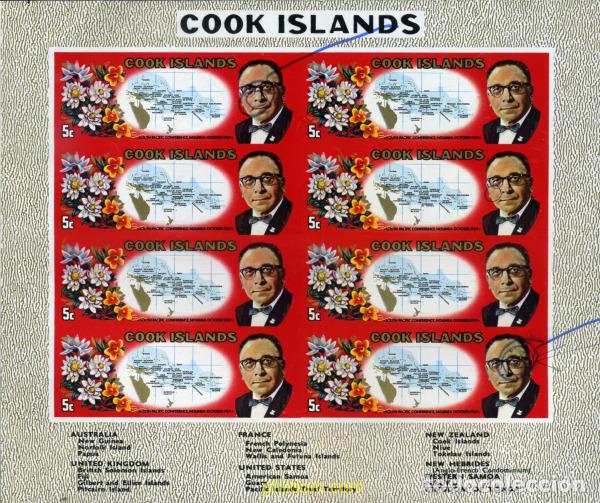 Sellos: 206448 MNH COOK Islas 1969 SESION DE LA COMISION CONSULTIVA DEL PACIFICO SUR