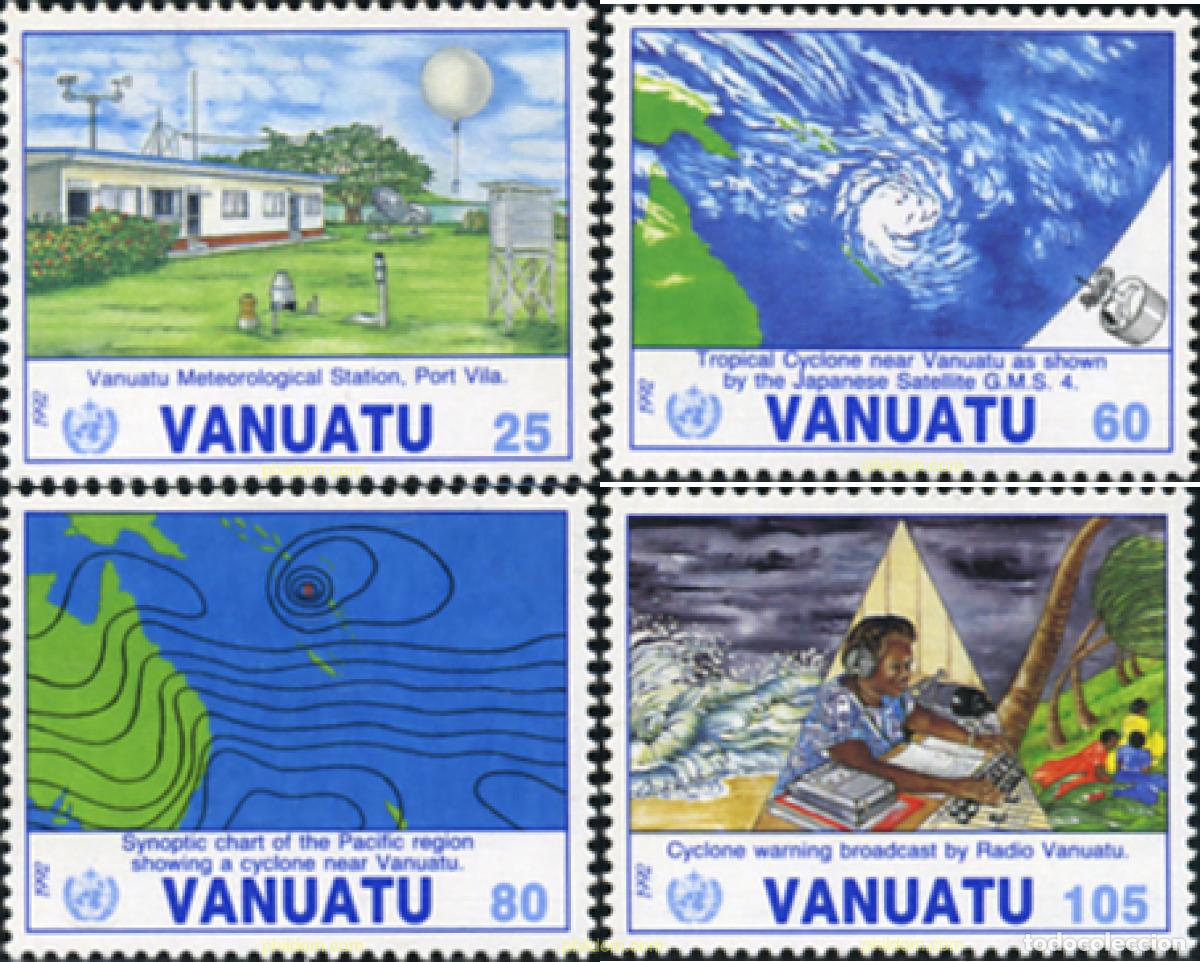 Sellos: 356856 MNH VANUATU 1992 10 ANIVERSARIO DE LA ADMISION DE VANUATU A LA ORGANIZACION METEREOLOGICA MU