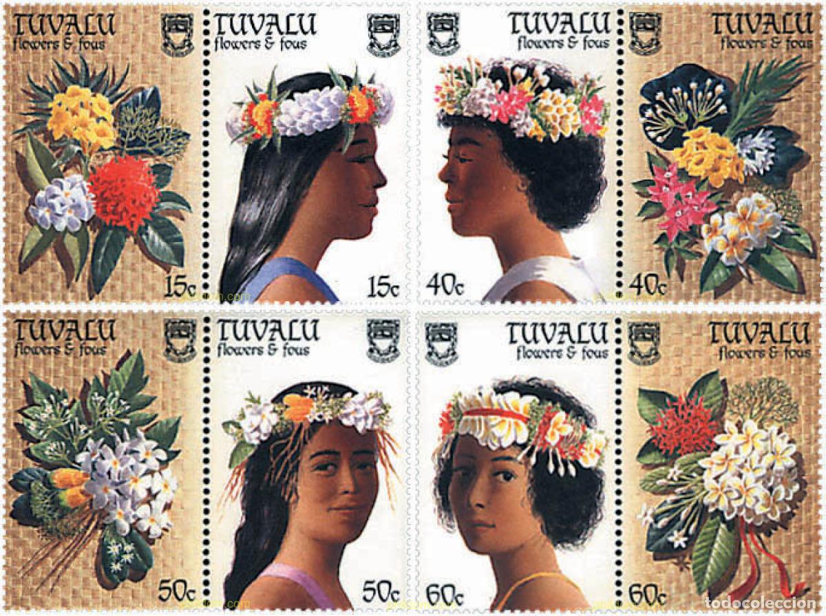 Sellos: 5029 MNH TUVALU 1987 FLORES Y CORONAS DE FLORES