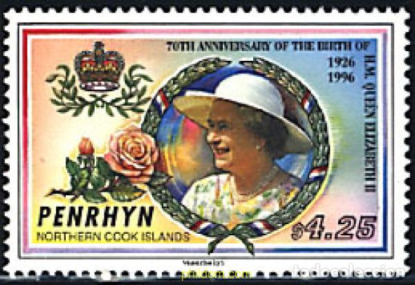 Sellos: 95738 MNH PENRHYN 1996 70 ANIVERSARIO DE LA REINA ISABEL II
